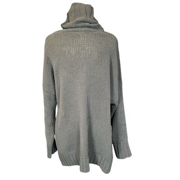 AERIE Sweater SZ Medium Chenille Oversized Chunky Turtleneck Soft Pullover Gray - Picture 3 of 12
